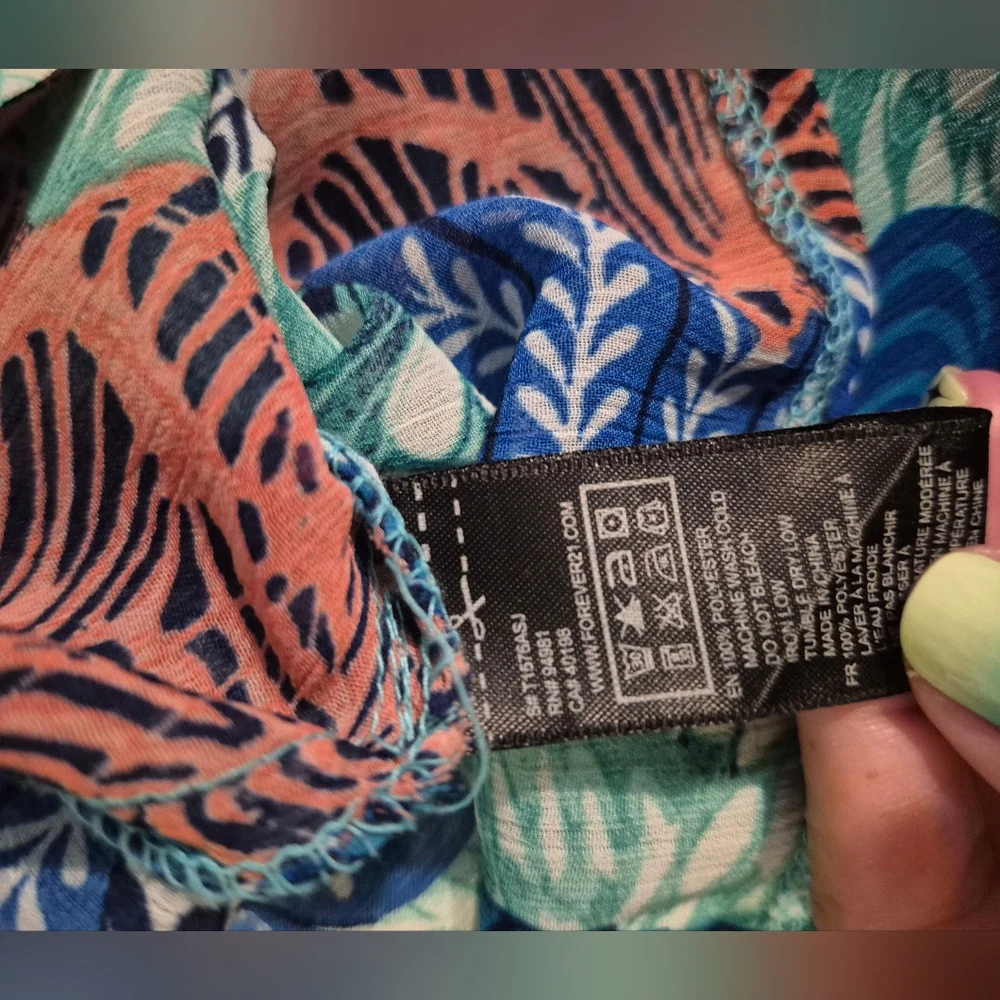 Forever 21 Multicolor Patterned Blouse Small - Picture 10 of 13